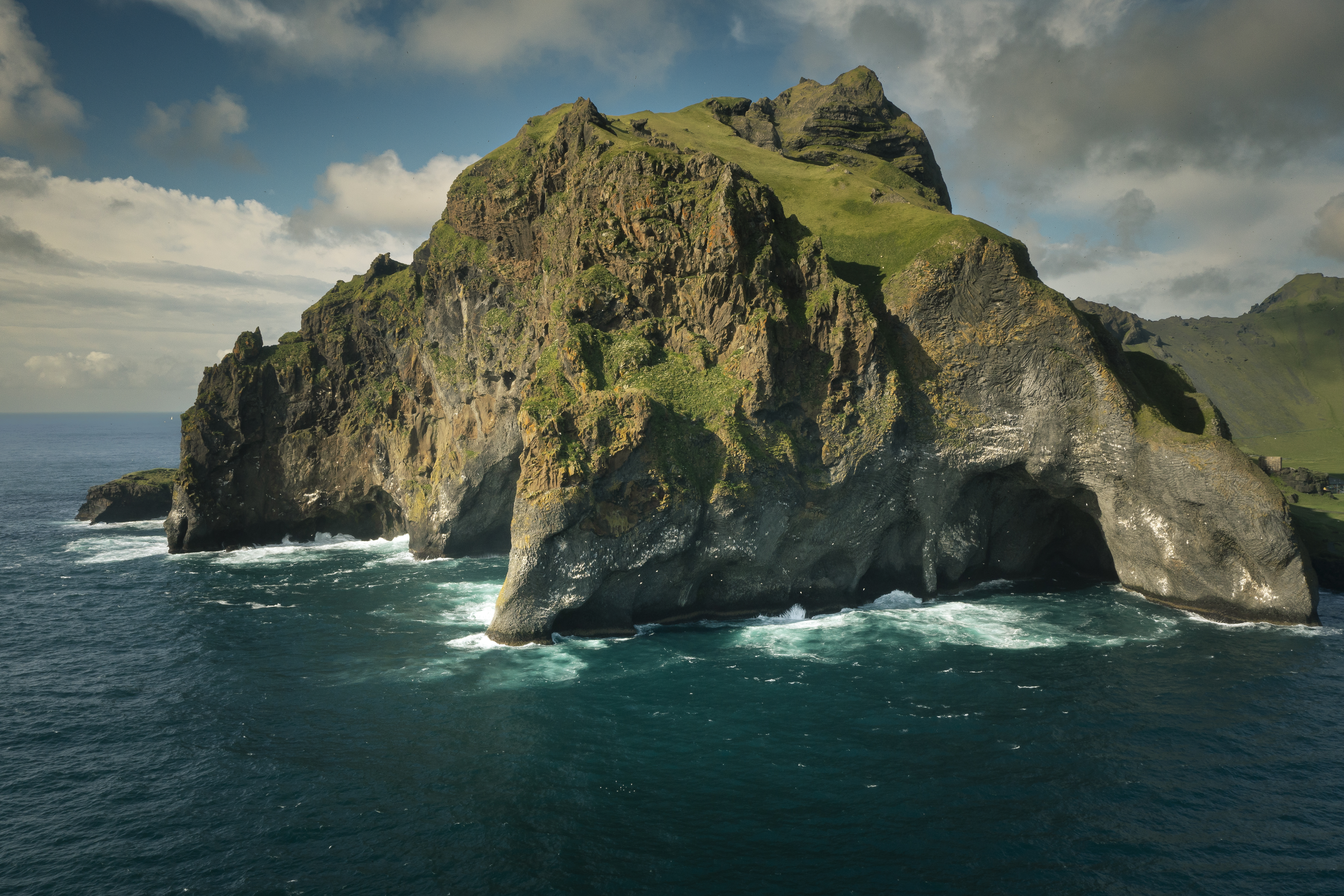 RIB boat on the water near Vestmannaeyjar